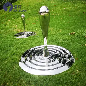 Moderne kreative Wasserlandschaft Gartendekoration Wassertropfen-Edelstahl-Skulptur