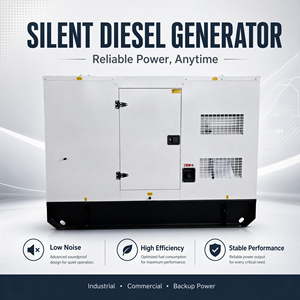 Générateur diesel silencieux à capot <span class=keywords><strong>Cummings</strong></span> de 24 kW, 50 kW, 70 kW, 80 kW, 90 kW, 120 kW, 150 kW, 160 kW, 170 kW et à faible niveau sonore - Product Image 1