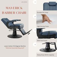 Fauteuil de Barbier Professionnel Gris Robuste pour Salon de Coiffure