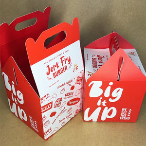 กล่องกระดาษบรรจุภัณฑ์อาหารแบบมีหูหิ้วสำหรับไก่ทอด เบอร์เกอร์เกาหลี และอาหารอื่นๆ แบบนำกลับบ้าน - Product Image 4