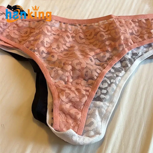 Tanga <span class=keywords><strong>Sexy</strong></span> Semitransparente para Mujer, Marca Ehanking, Color Sólido, Cintura Baja, con Encaje Floral - Product Image 4