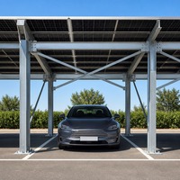 Structure de carport solaire en acier ZAM, système de stationnement photovoltaïque au sol pour usage commercial