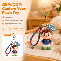 Porte-clés en peluche super doux personnalisé, poupée de joueur de football mondial 2026, pendentif, cadeau commémoratif, jouets en coton, mignon et amusant