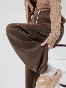 Pantalons <span class=keywords><strong>de</strong></span> maternité à jambes larges adaptés à la <span class=keywords><strong>grossesse</strong></span> précoce, doublés en polaire et épaissis, pantalons d'extérieur - Product Image 6