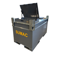 Réservoir de transfert portable SUMAC de 2000 litres (500 gallons) à double paroi en acier/acier au carbone pour le ravitaillement et le stockage de véhicules (diesel/essence)