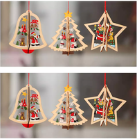 Décoration de Noël 3D en bois à assembler, Père Noël, Bonhomme de neige, Boule de Noël à suspendre
