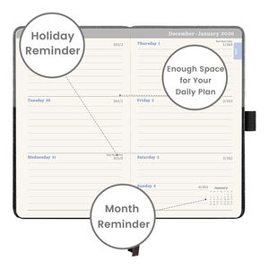 Agenda Planificadora de Gestión del Tiempo Ecológica con Encuadernación en Espiral A5, con Horario Anual y Semanal de 365 Días para Uso en Oficinas y Negocios - Product Image 2