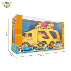 <span class=keywords><strong>Camion</strong></span> jouet d'ingénierie électrique <span class=keywords><strong>camion</strong></span> remorque à friction de grande taille avec lumière et son et 4 petites voitures à roues libres - Product Image 6