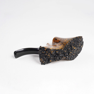 Muxiang Briar Wood Tobacco Pipe With Copper Ring Burl Finish For Men Traditional Smoking Accessory - Product Image 2