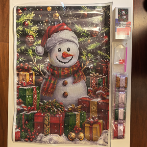 <span class=keywords><strong>Kit</strong></span> de <span class=keywords><strong>peinture</strong></span> au diamant 5D - Thème Noël Bonhommes de neige pour décoration festive à la maison et cadeau artisanal familial, jouets éducatifs <span class=keywords><strong>Montessori</strong></span> - Product Image 3