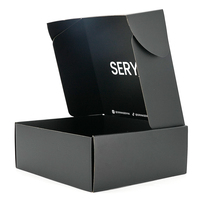 Caja de Embalaje Negra Corrugada de Lujo Personalizada, Cajas de Cartón Rígido, Cajas de Envío Plegables para Correo Postal con Diseño de Logotipo