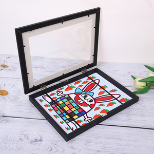 Bán buôn hiện đại A4 Áp phích bằng gỗ hiển thị khung có thể thay đổi trẻ em tường nghệ thuật đóng khung bức tranh khung gỗ - Product Image 2