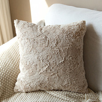 Housse de coussin carrée en velours nordique à volants, motif floral en polyester, anti-acariens, personnalisable, pour la maison et l'hôtel, 45x45cm, rose