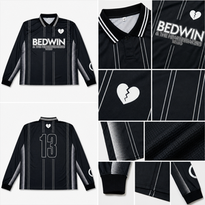 Maillots de football d'été à manches longues, logo brodé personnalisé, imprimé rayé, design rétro classique, 100% polyester respirant - Product Image 4