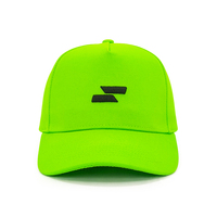 Gorra de Béisbol de Cinco Piezas de Alta Calidad en Color Verde, Logotipo Exquisito con Bordado 3D en Relieve, 100% Algodón, Estilo Hip Hop, para Exteriores