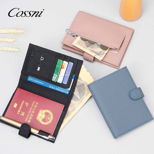 Cossni New Trendy Genuine Leather Passport Cover Customized SIM Card Pen Slot Business Card Slot RFID Blocking Multi Card Slots