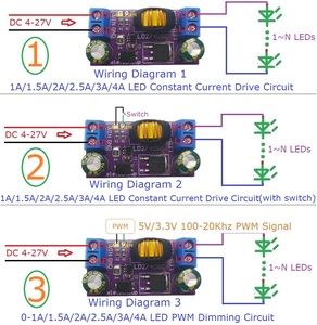Carte de pilote LED à courant constant haute puissance 1A/1.5A/2A/2.5A/3A/4A, abaisseur de tension DC 4-27V pour feux de jour RCL, feux antibrouillard automobiles - Product Image 2