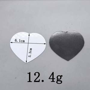 Aimant de réfrigérateur en aluminium personnalisé DZ en forme de cœur 5,3*6,1 cm, métal à sublimation avec autocollant magnétique, cadeau significatif - Product Image 2