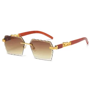 Wholesale Trend Rimless Sunglasses Women And Men Shades 2024 New Sun Glasses