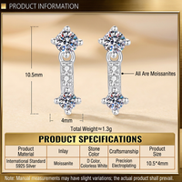 925 Sterling Silber Ohrstecker Diamantform Ohrringe für Frauen Französischer Vintage-Schmuck ODM OEM Maßgefertigter Moissanit-Schmuck