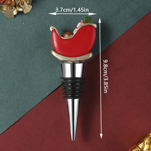 Resin Christmas Sleigh <b>Wine</b> Stopper Red <b>Wine</b> <b>Bottle</b> Sealer Holiday Gift Party Decor - Product Image 3