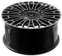 Jantes forgées à facettes usinées noir brillant, décalées 20 et 21 pouces, avec enjoliveurs flottants pour BENZ AMG GTS
