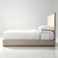 Tête de lit en tissu écologique durable et moderne, panneau en bois massif richement texturé, lit multifonctionnel pour appartement et maison