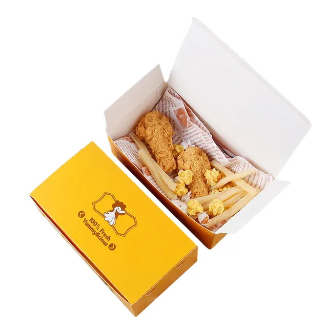 Roast Chicken Nuggets Wings Papier box, Fast-Food-Verpackungs box, Paper Fried Chicken Box