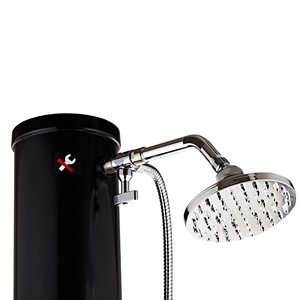 Douche solaire de jardin ronde CYEN 38L, résistante aux UV, à montage facile et utilisation <span class=keywords><strong>flexible</strong></span>, avec poignée - Product Image 2