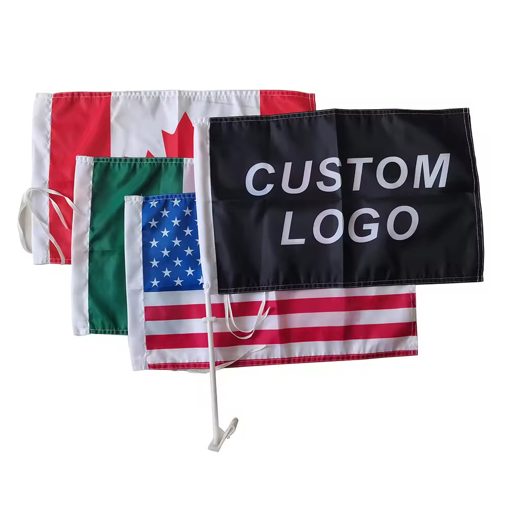 Factory Sublimation 30x45cm Double Sides Polyester National All Country Cheering Car Flags Window 12x18 Inches Mini Flag For Car