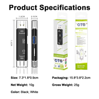 Adaptador OTG Multifuncional USB 2.0 de Alta Velocidad, Lector de Tarjetas Micro USB/USB/Tipo-C Externo, Compatible con Tarjetas TF, Transferencia de Datos USB JAYA