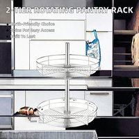 Meuble de rangement de cuisine moderne, étagère rotative à 2 niveaux, plateau tournant Lazy Susan, organisateurs en fer Dommagic
