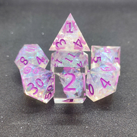 Dungeons & Dragons D20 Ensemble de dés polyédriques en acrylique peints à la main, 7 pièces