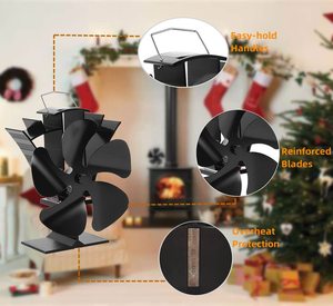 Smartvoda — ventilateur de poêle à bois à 5 lames mis à niveau, d'alimentation thermique, ventilateur de cheminée écologique, circulation d'air chaud - Product Image 3