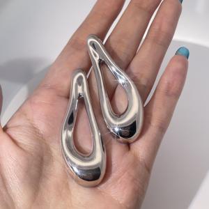 Tianyu Gems Gold Plated Brass Vintage Geometric Minimalist Classic <b>Fashion</b> <b>Stud</b> <b>Earrings</b> Without Stone - Product Image 4