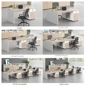 간단한 사무용 가구 나무 직원 책상 이그제큐티브 데스크 컴퓨터 책상 사무실 테이블과 의자 세트 - Product Image 4