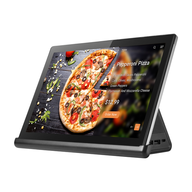Android 14 10-Inch Tablet with Stand MTK Octa Core Wi-Fi Metal Industrial Use for Restaurant POS Digital Menu Display