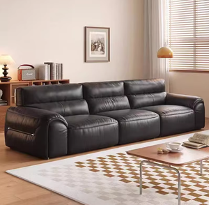Cómodo Sofá Negro Moderno para Sala de Estar, Juego de Sofás de Estilo Europeo, Sofá Grande con Respaldo Alto - Product Image 2