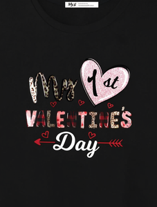 T-shirt da donna Myst con stampa leopardata e glitter a cuore, a maniche corte, girocollo, casual, per primavera/estate, vestibilità regolare, in jersey 100% cotone - Product Image 1