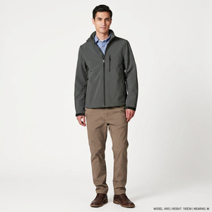 Finer Threads Autumn Waterproof Hooded Softshell Jacket <b>Canvas</b> Fabric Linen Lining Vintage Style OEM Service Men's Outdoor - Product Image 1