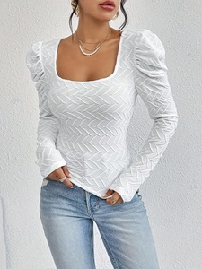 Camiseta de manga princesa de tela texturizada con forro, 1 pieza - Product Image 2