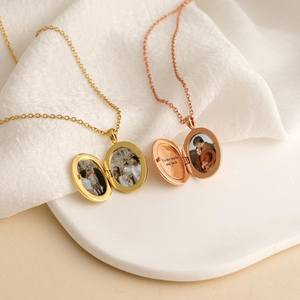 Collier avec pendentif photo ovale personnalisé, plaqué or, acier inoxydable, collier avec pendentif photo personnalisé, <span class=keywords><strong>bijoux</strong></span> minimalistes, sans rouille - Product Image 1