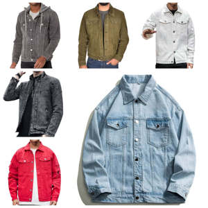 Nhà Máy Bán Buôn Người Đàn Ông Của Denim Áo Khoác Giản Dị Sâu Màu Xanh Retro Mỏng Phù Hợp Với Denim Áo Khoác Retro Hỗn Hợp Giao Hàng - Product Image 3