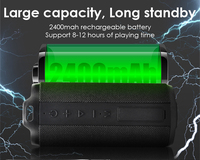 Haut-parleur portable 360 degrés Son surround complet Puissant Haut-parleur d'extérieur Meilleur haut-parleur populaire 10W Batterie en tissu Haut-parleur actif 21 pouces