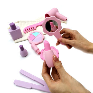 Vente chaude 12PCS Silicone Maquillage Jouet Ensemble Faire semblant Brosse et Cosmétiques Cas Salon Beauté Jouets Toddler - Product Image 1