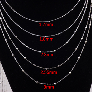 Catena <span class=keywords><strong>satellitare</strong></span> Multi-dimensione 1.7-3mm S925 catena di perline in argento Sterling per bracciale fai da te creazione di componenti per gioielli - Product Image 3