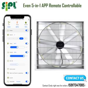 Ventilador de escape de flujo axial HVAC OEM/ODM, 8 aspas, caja montada en la pared, herramientas de techo, ventilador de Motor Solar sin escobillas DC para invernadero - Product Image 6