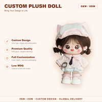 Chapeau en peluche personnalisé en coton avec oreilles de chat, chemise à pois et jupe – Cadeau de collection pour fans – Vente en gros