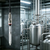 Sensor pH Fermentor Biopharmaceutical 0-100 ℃   Kaca+316L untuk Pemantauan Online Bioreaktor Sterilisasi SIP