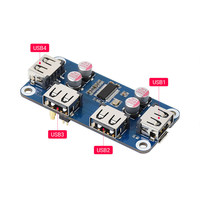 Carte d'extension d'interface USB 4 canaux Raspberry Pi 4B/3B+/Zero2W, module répartiteur/hub USB